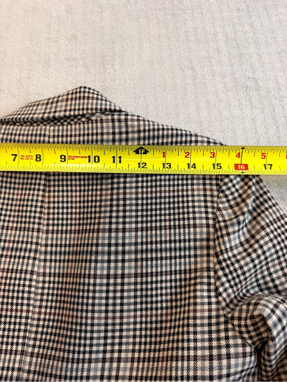 I. State Plaid Double Breasted Blazer XS Ruched Sleeve Career Chic - Picture 6 of 10